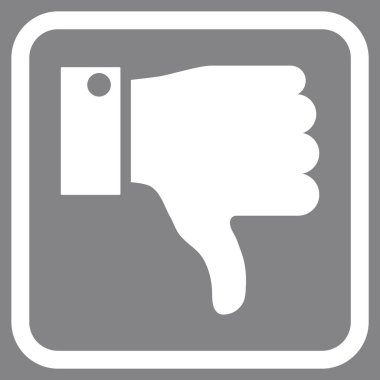 Vektör simgesi bir çerçeve içinde aşağı parmak