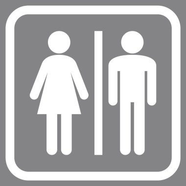 WC kişi bir çerçeve içinde simge vektör