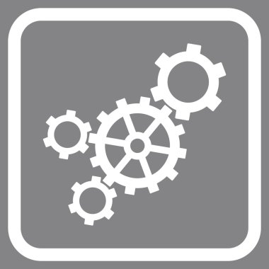 Mekanizması vektör simgesi bir çerçeve içinde