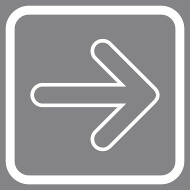 Yuvarlak ok doğru vektör simgesi bir çerçeve içinde