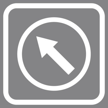 Yukarı Sağdan sola yuvarlak ok vektör simgesi bir çerçeve içinde