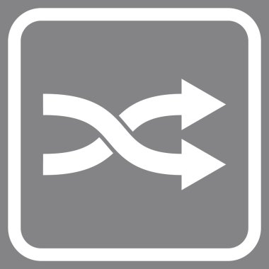 Shuffle okları doğru vektör simgesi bir çerçeve içinde