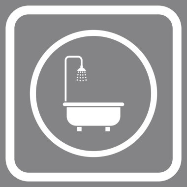 Duş Banyo vektör simgesi bir çerçeve içinde