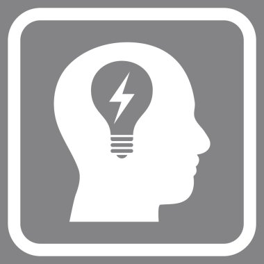 Kafası ampul vektör simgesi bir çerçeve içinde