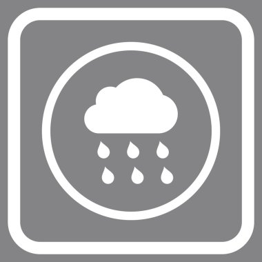 Yağmur bulutu vektör simgesi bir çerçeve içinde