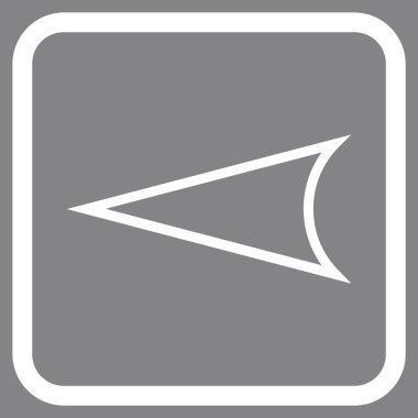 Ok ucu sol vektör simgesi bir çerçeve içinde