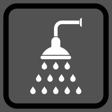 Duş vektör simgesi bir çerçeve içinde