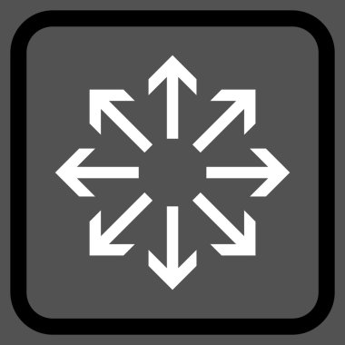 Radyal oklar bir çerçeve içinde simge vektör