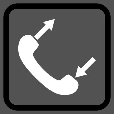 Vektör simgesi bir çerçevede konuşurken telefon