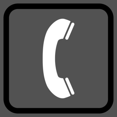 Telefon alıcı vektör simgesi bir çerçeve içinde