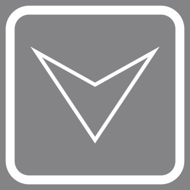 Vektör simgesi bir çerçeve içinde aşağı ok ucu