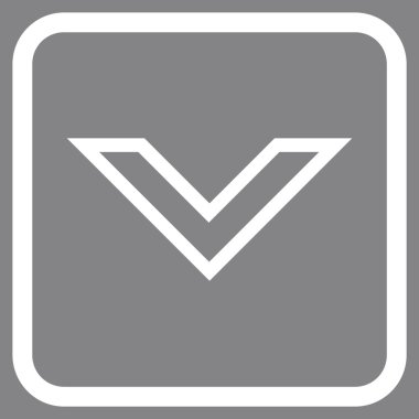 Vektör simgesi bir çerçeve içinde aşağı ok ucu