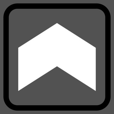 Yön yukarı vektör simgesi bir çerçeve içinde