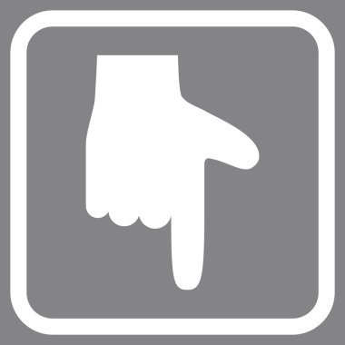 Vektör simgesi bir çerçeve içinde aşağı el işaretçisi