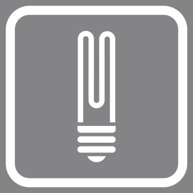 Floresan ampul vektör simgesi bir çerçeve içinde