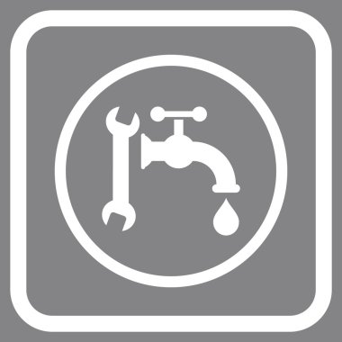 Sıhhi tesisat vektör simgesi bir çerçeve içinde