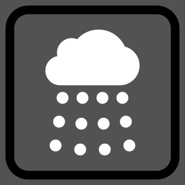 Yağmur bulutu vektör simgesi bir çerçeve içinde