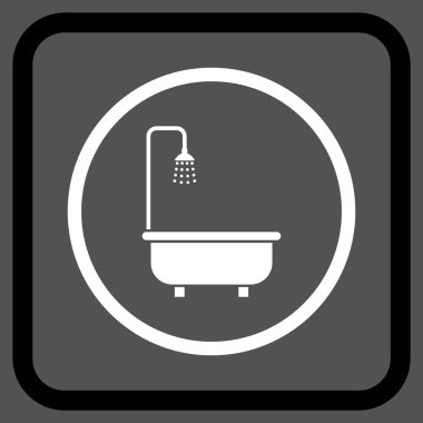 Duş Banyo vektör simgesi bir çerçeve içinde
