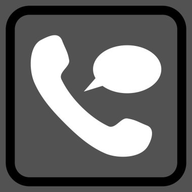 Telefon iletisi vektör simgesi bir çerçeve içinde