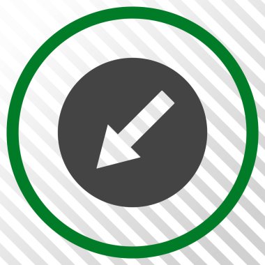 Yuvarlak aşağı sol ok vektör simgesi