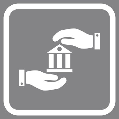 Banka hizmet vektör simgesi bir çerçeve içinde