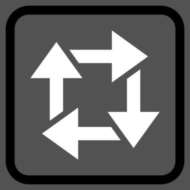 Geri dönüşüm vektör simgesi bir çerçeve içinde