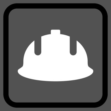 İnşaat kask vektör simgesi bir çerçeve içinde