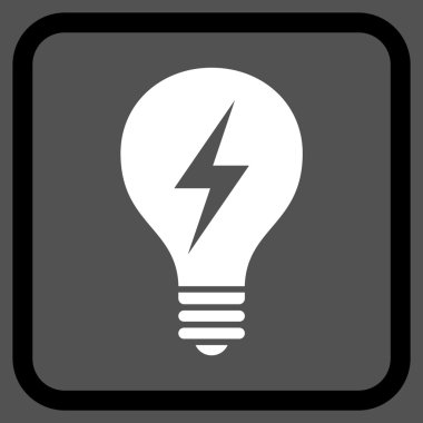 Elektrikli ampul vektör simgesi bir çerçeve içinde