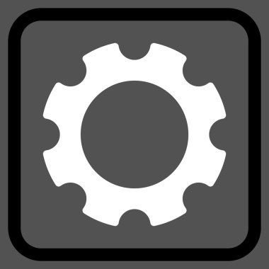 Dişli vektör simgesi bir çerçeve içinde