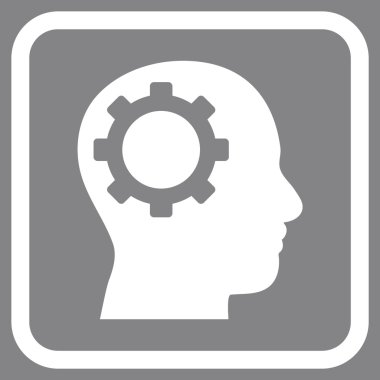 Akıl dişli vektör simgesi bir çerçeve içinde