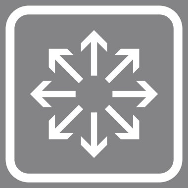 Radyal oklar bir çerçeve içinde simge vektör