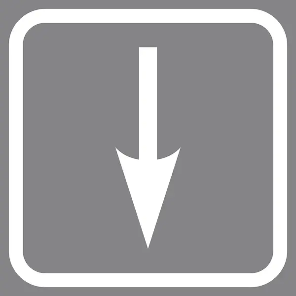 Éles nyíl lefelé vektor ikonjára a keretben — Stock Vector