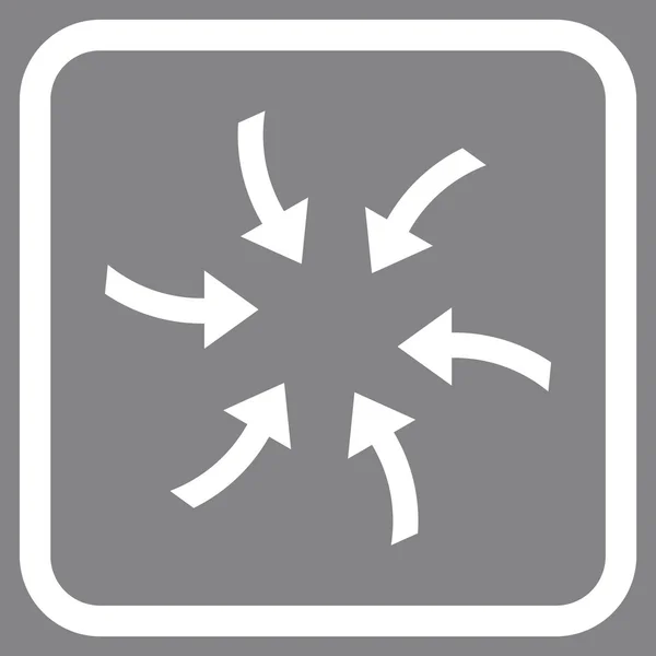 Twirl Pfeile Vektor-Symbol in einem Rahmen — Stockvektor