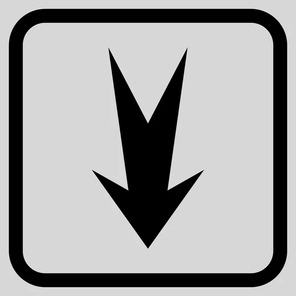 Arrow Down Vector Icon ในกรอบ — ภาพเวกเตอร์สต็อก