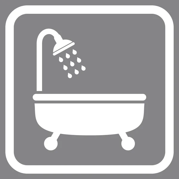 Vector de baño de ducha icono en un marco — Vector de stock