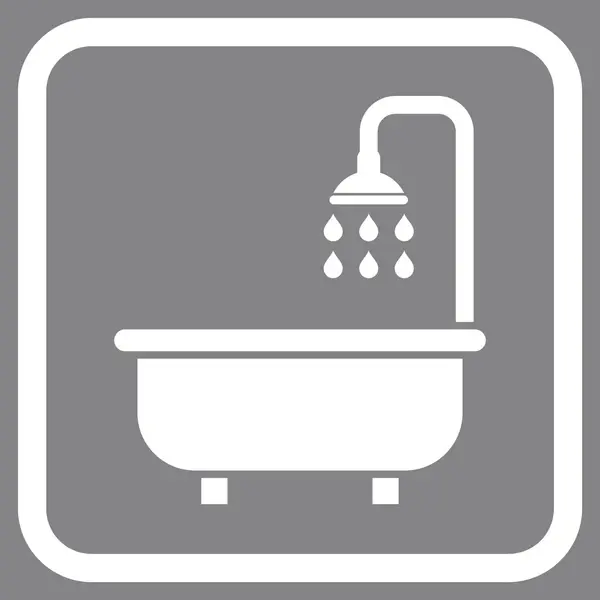 Vector de baño de ducha icono en un marco — Vector de stock