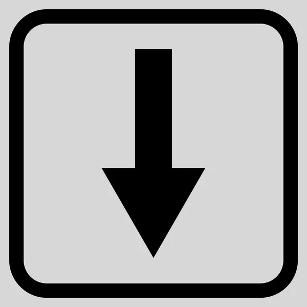 Pfeil nach unten Vektor-Symbol in einem Rahmen — Stockvektor