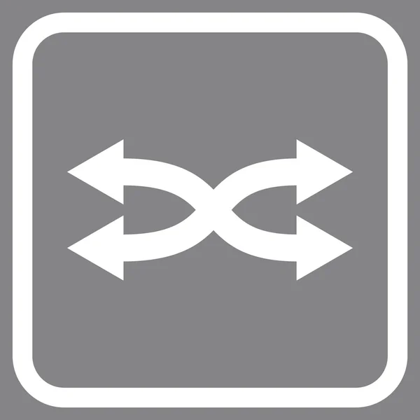 Shuffle Arrows Horizontal Vector Icon In a Frame — Stock Vector
