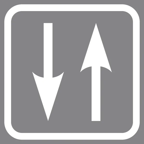Icona vettoriale delle frecce a scambio verticale in una cornice — Vettoriale Stock