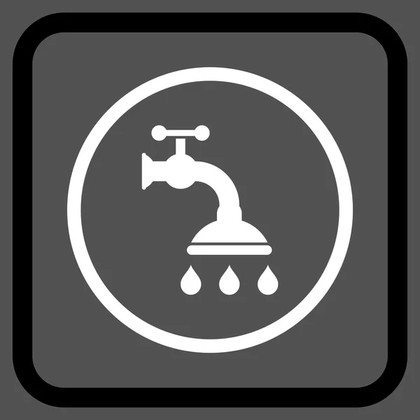 Sprchový kohoutek vektorové ikony v rámečku — Stockový vektor