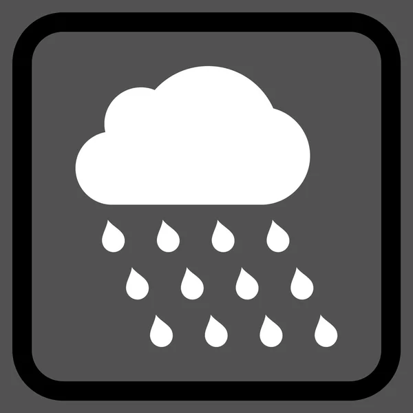 Icono del vector de la nube de lluvia en un marco — Archivo Imágenes Vectoriales