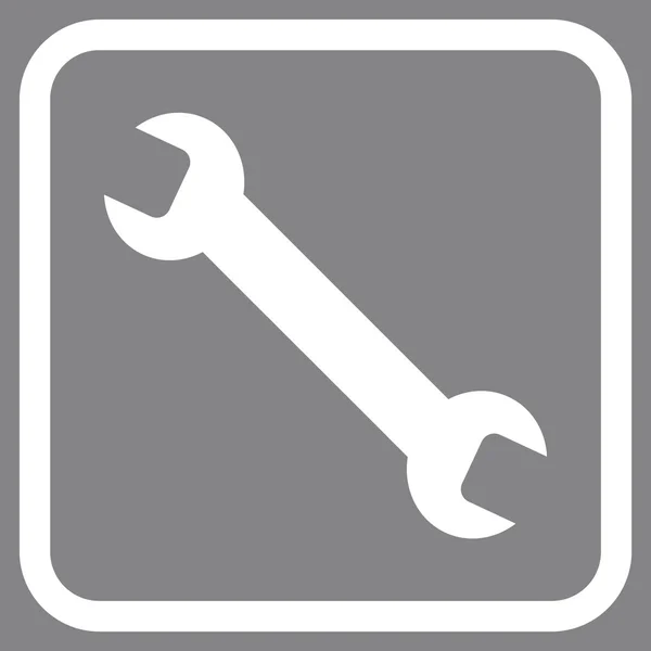Schraubenschlüssel-Vektor-Symbol in einem Rahmen — Stockvektor