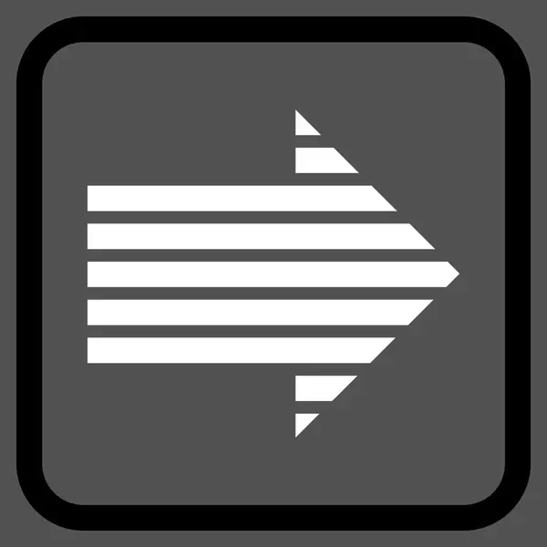 Flecha de la raya derecha Vector icono en un marco — Vector de stock