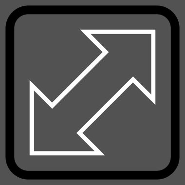 Exchange çapraz vektör simgesi bir çerçeve içinde