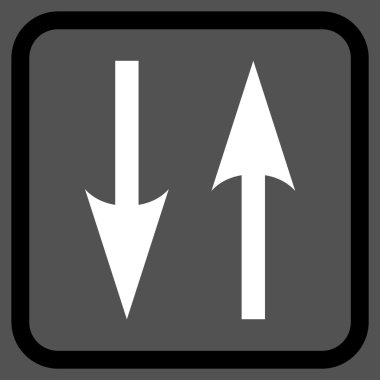 Dikey Exchange oklar bir çerçeve içinde simge vektör