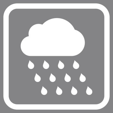Yağmur bulutu vektör simgesi bir çerçeve içinde