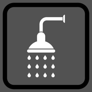Duş vektör simgesi bir çerçeve içinde