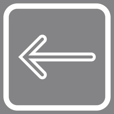 Ok sol vektör simgesi bir çerçeve içinde