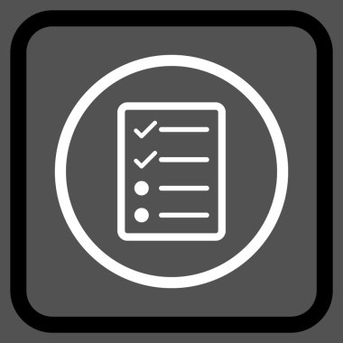 Denetim listesi sayfa vektör simgesi bir çerçeve içinde