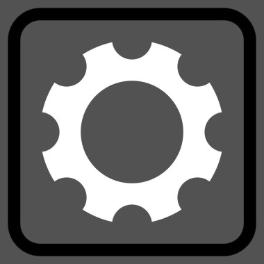 Dişli vektör simgesi bir çerçeve içinde